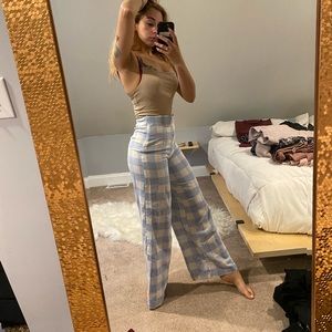 Plaid boot cut pants